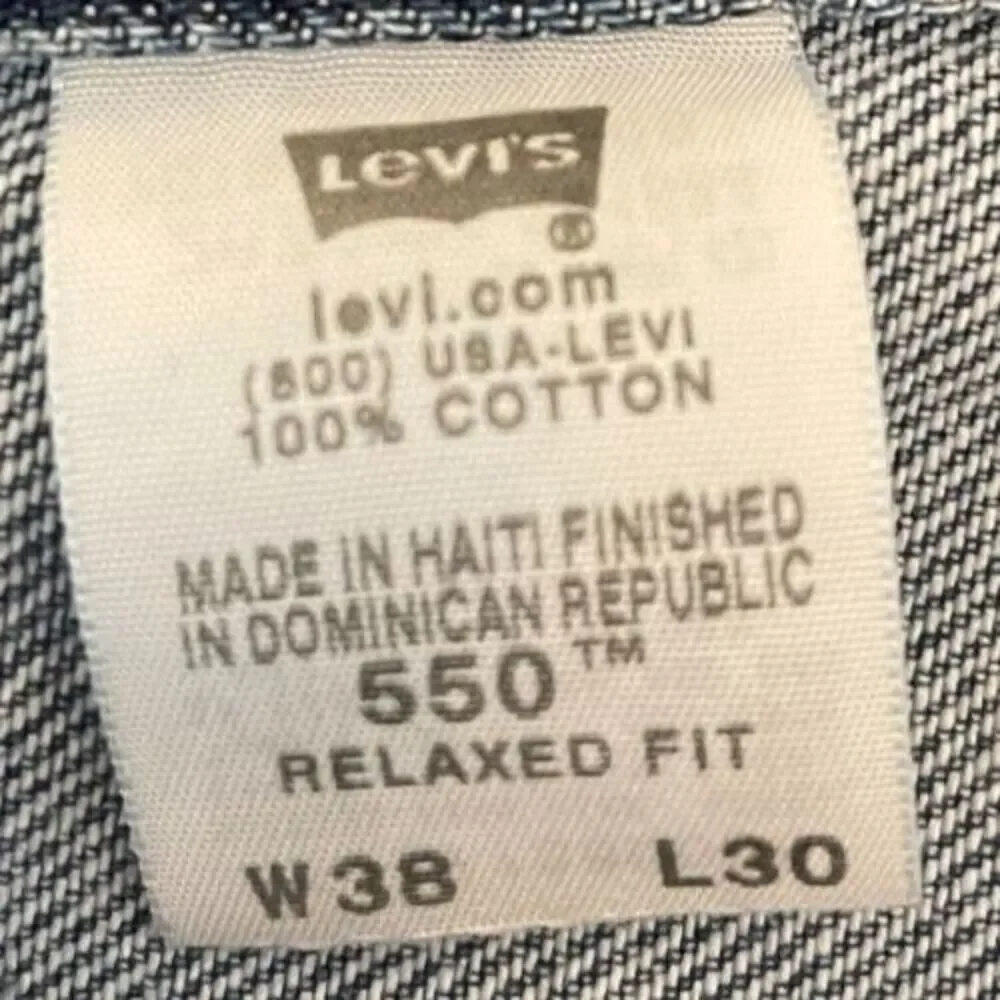 Vintage Levi's 550 Relaxed Fit Jeans Mens 38x30 (Actual‎ 38x29) Blue Jean Denim